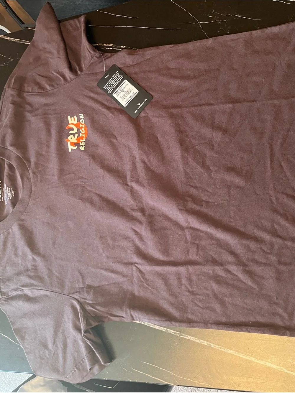 True Religion Brown Short Sleeve Logo Tee